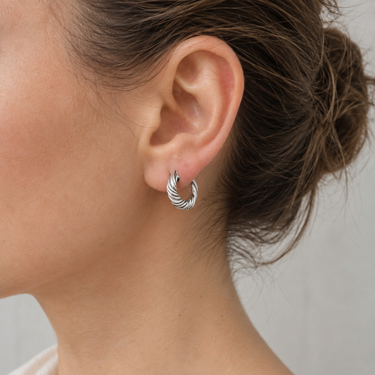 Aretes Huggies Rayas