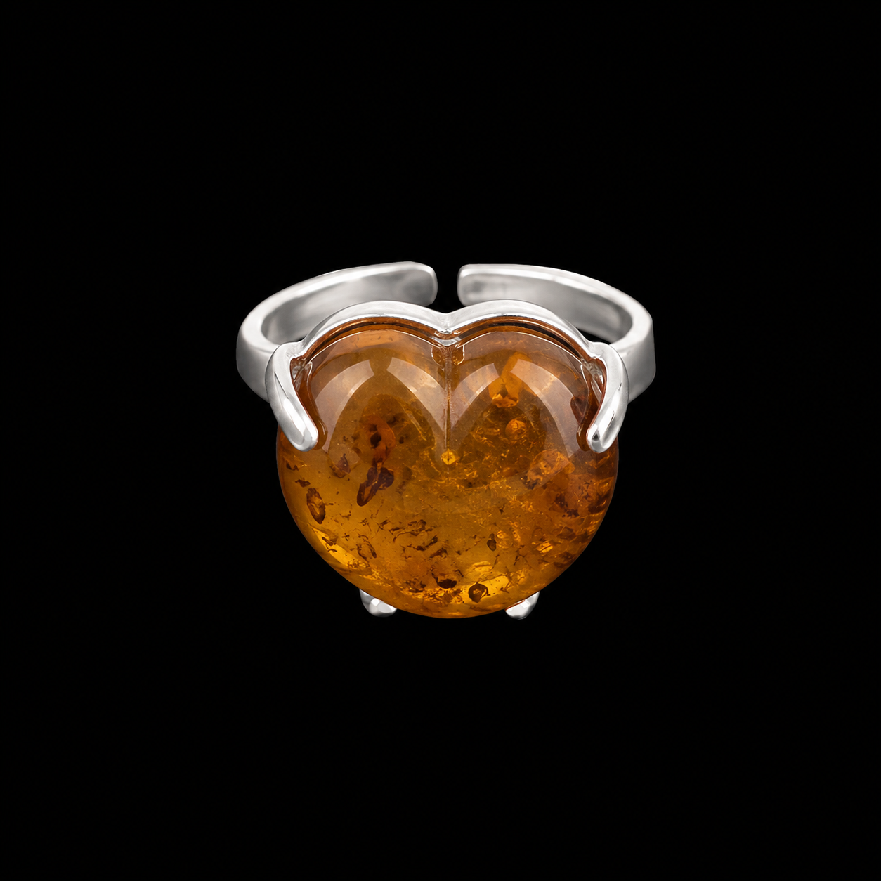 Anillo Corazón de Ámbar