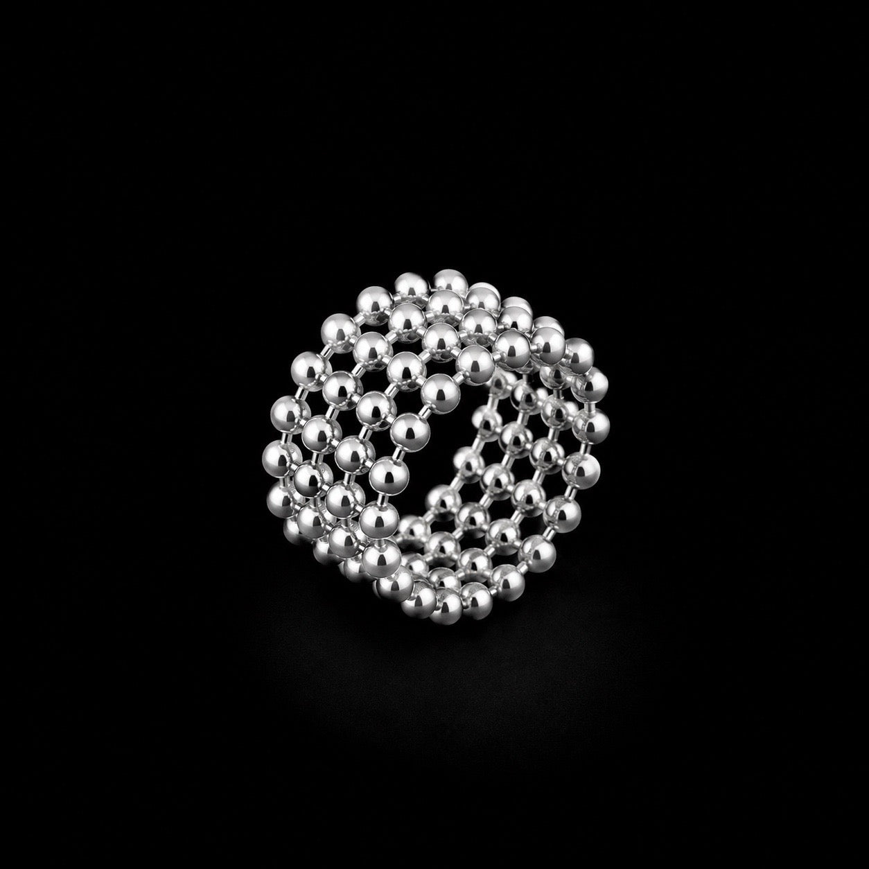 Anillo Perlas Tejidas