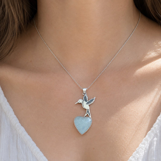 Dije Colibrí de Aniversario con Piedra Luna