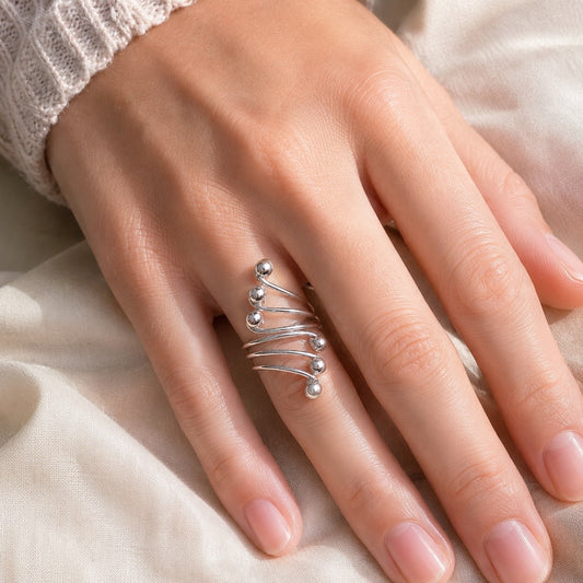 Anillo Seis Perlas de Plata