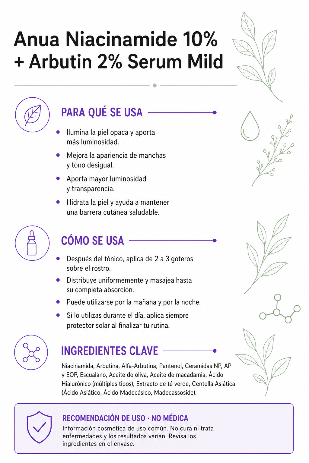 Anua Niacinamide 10% + Arbutin 2% Serum Mild