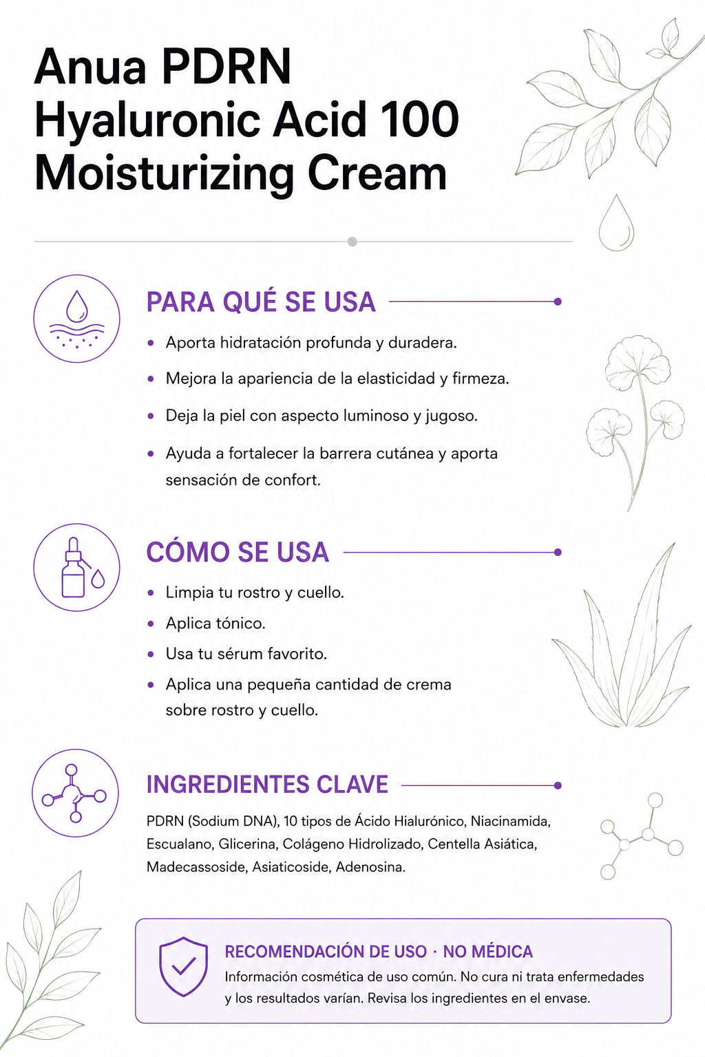 Anua PDRN Hyaluronic Acid 100 Moisturizing Cream