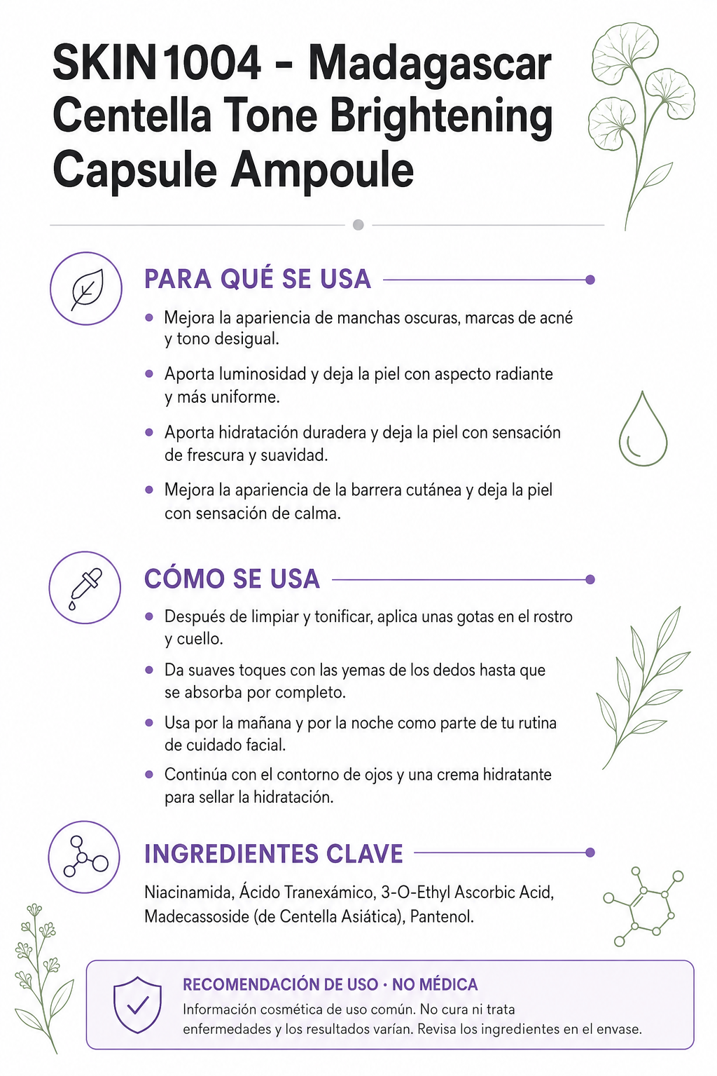 SKIN1004 Madagascar Centella Tone Brightening Capsule Ampoule
