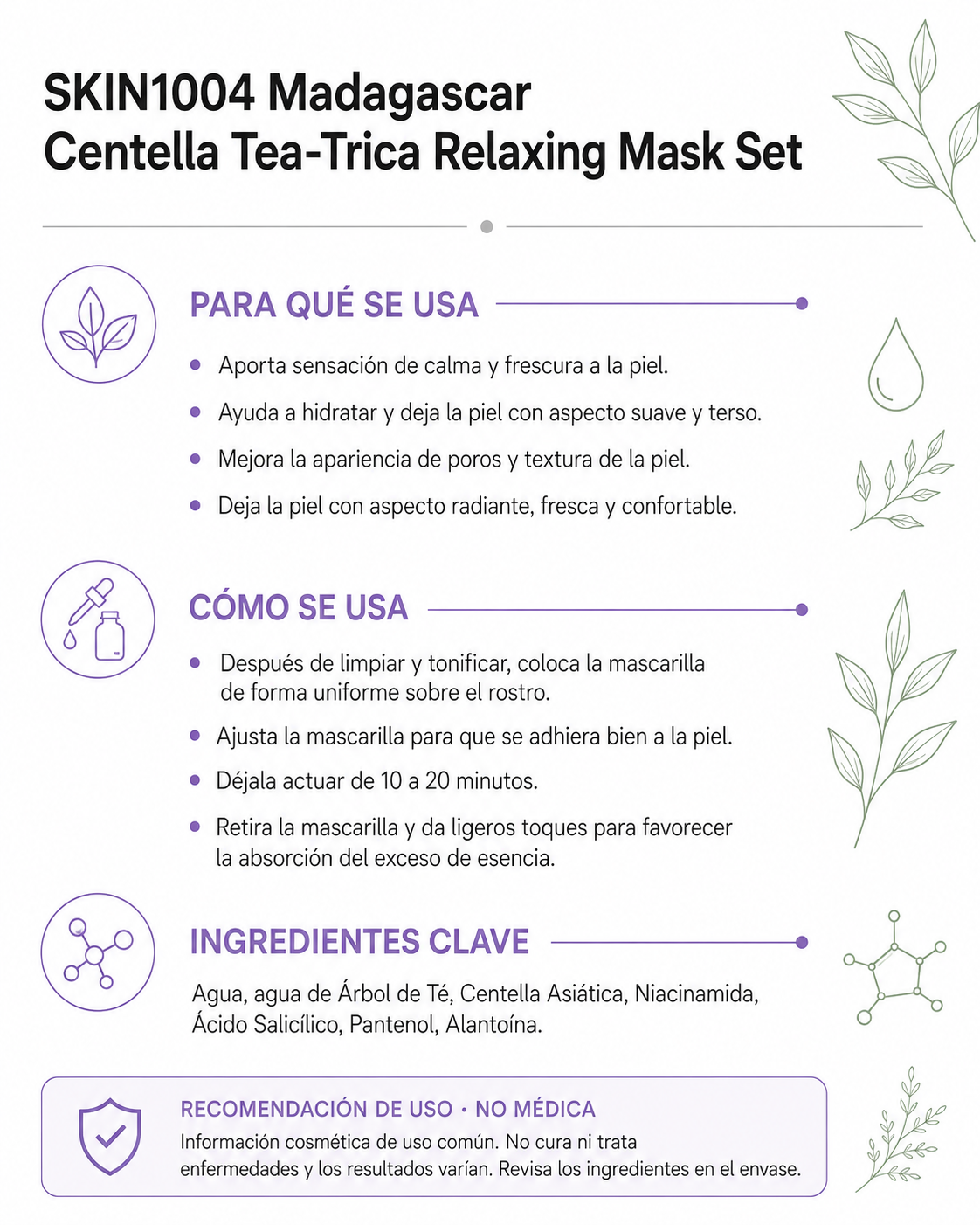 SKIN1004 Madagascar Centella Tea-Trica Relaxing Mask