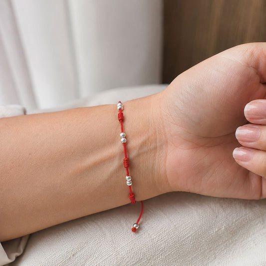 Pulsera 7 Nudos con Dos Perlas