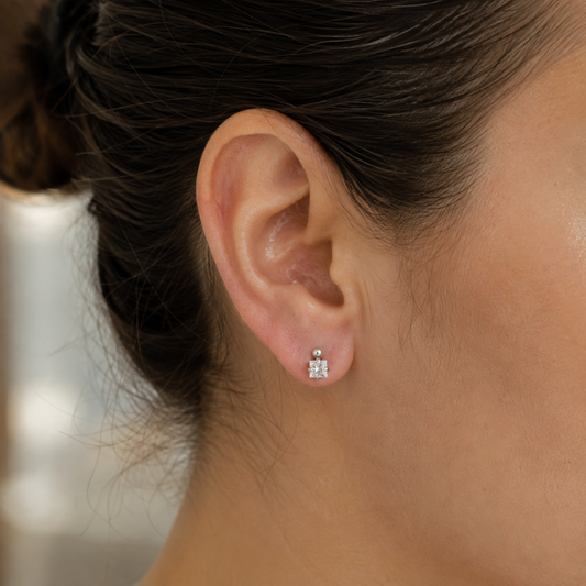 Aretes Dormilona Grande con Circonia