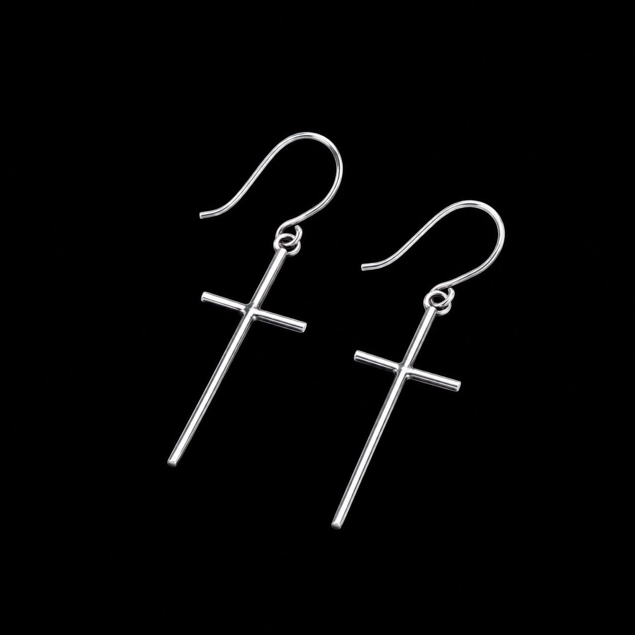 Aretes Colgantes Cruz Lisa