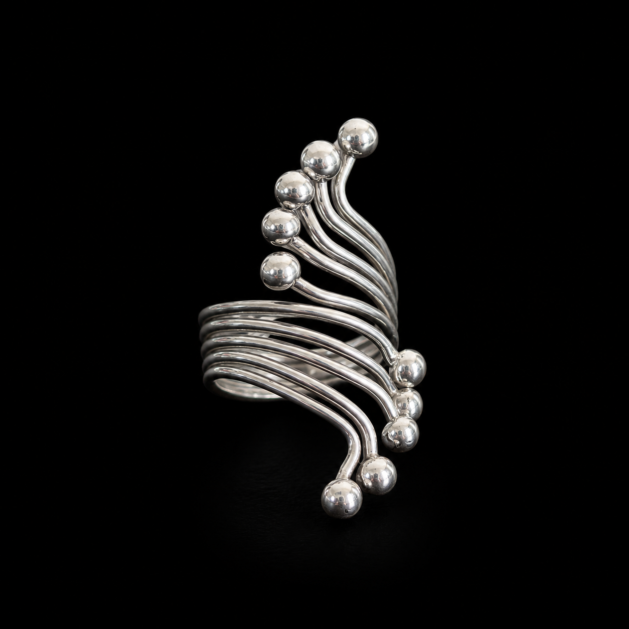 Anillo Diez Perlas de Plata