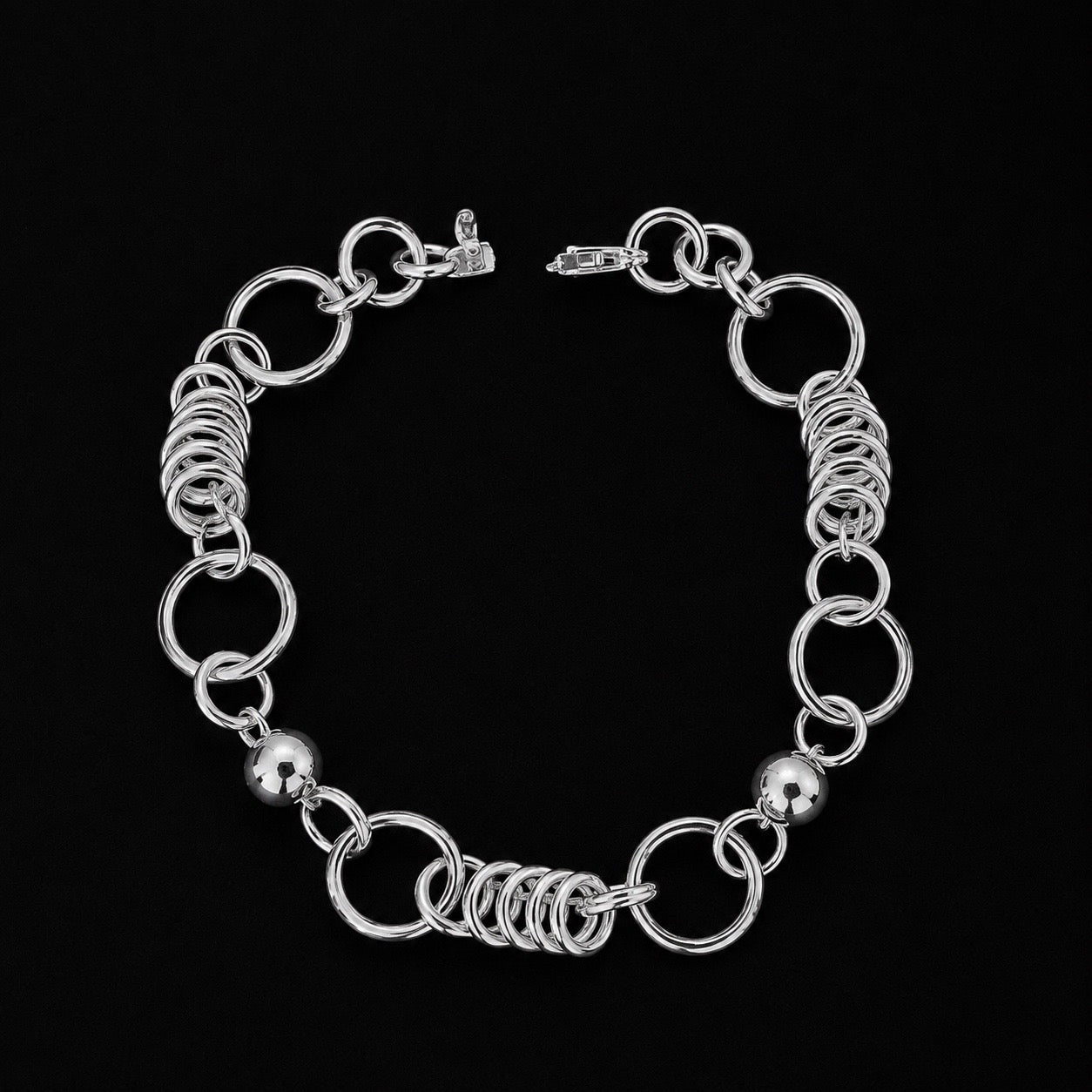 Pulso de Arillos con Perlas de Plata