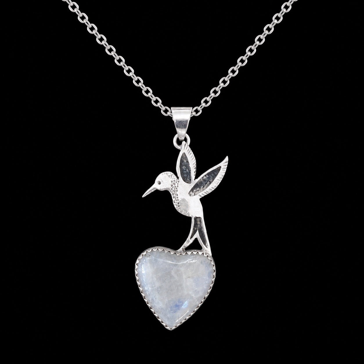 Dije Colibrí de Aniversario con Piedra Luna