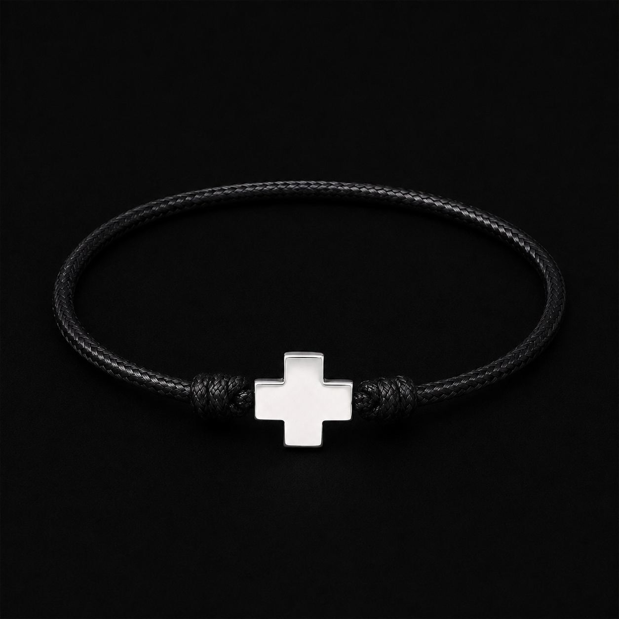 Pulsera Cruz Suiza en Piel Grande