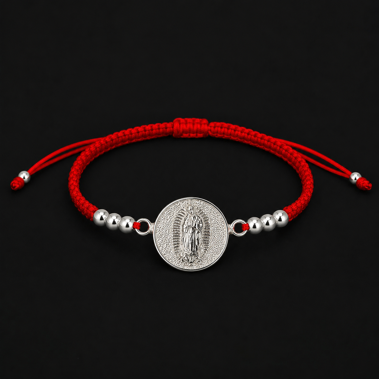Pulsera Virgen de Guadalupe Plana en Hilo
