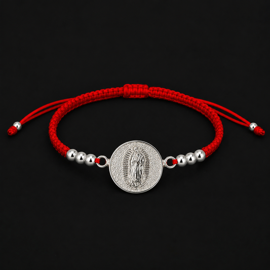 Pulsera Virgen de Guadalupe Plana en Hilo