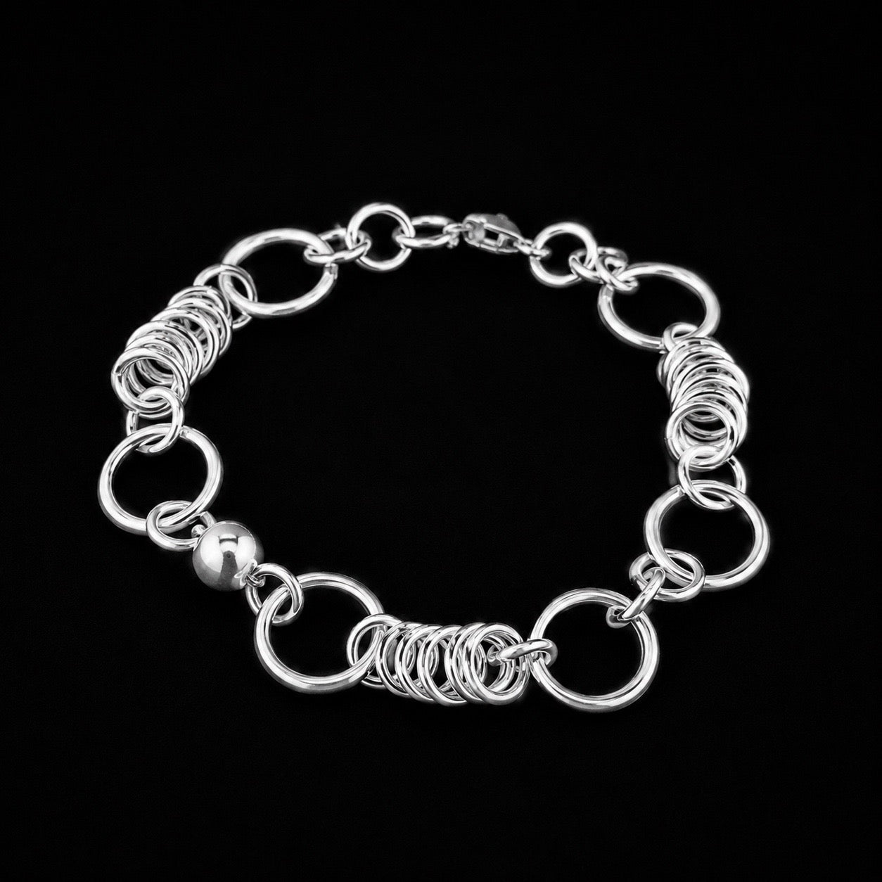 Pulso de Arillos con Perlas de Plata