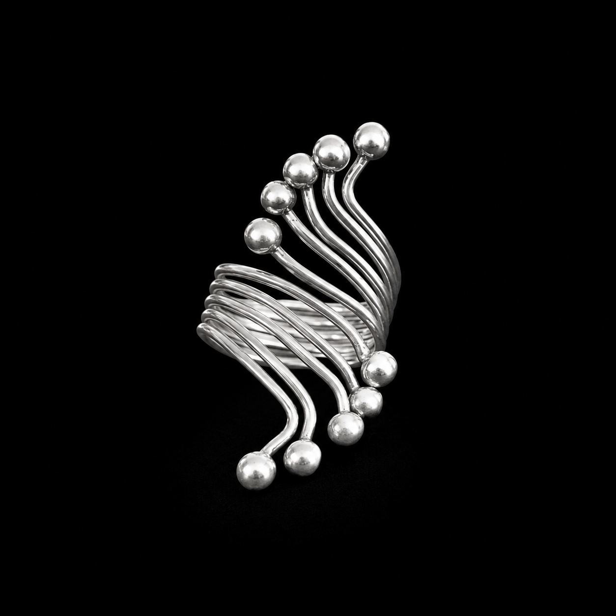 Anillo Diez Perlas de Plata