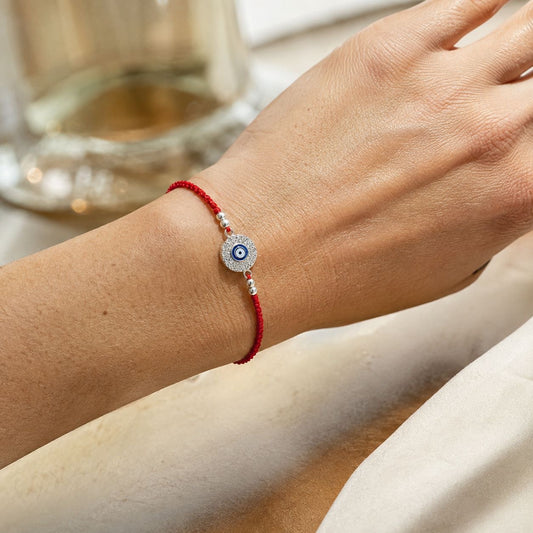 Pulsera de Hilo Ojo Turco con Circonia