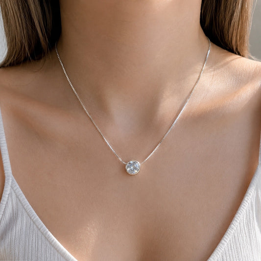 Gargantilla Circonia Contorno Plata