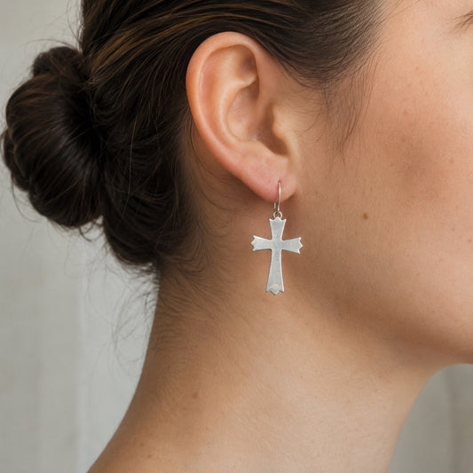 Aretes Colgantes Cruz Española