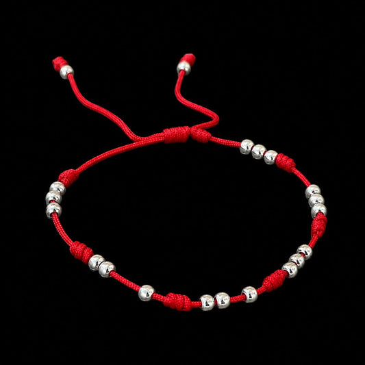 Pulsera 7 Nudos con Tres Perlas