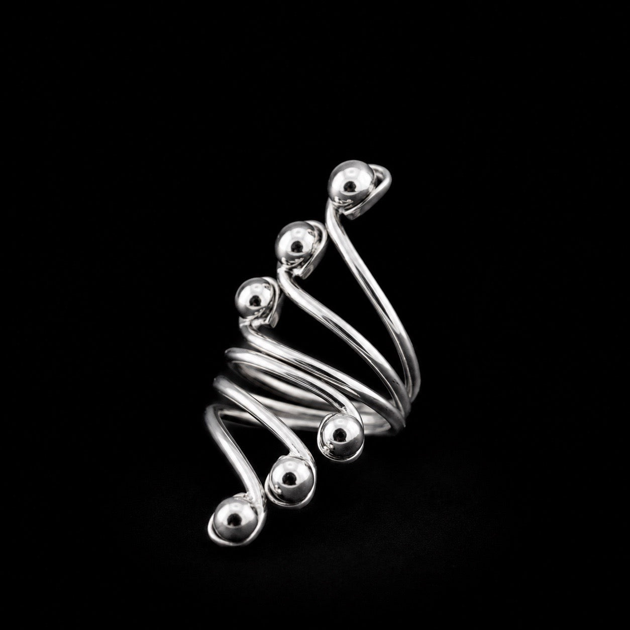 Anillo Seis Perlas de Plata