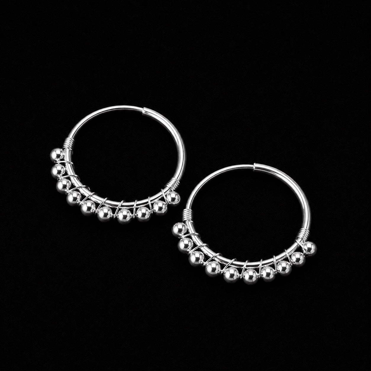 Arracadas con Perlas de Plata Grande