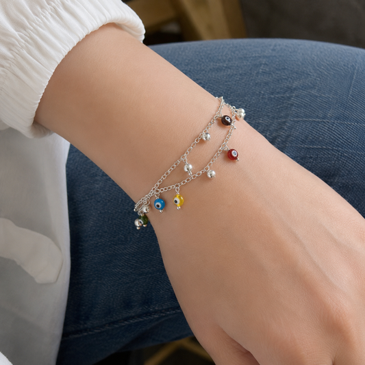 Pulsera Ojo Turco Plano Colgante