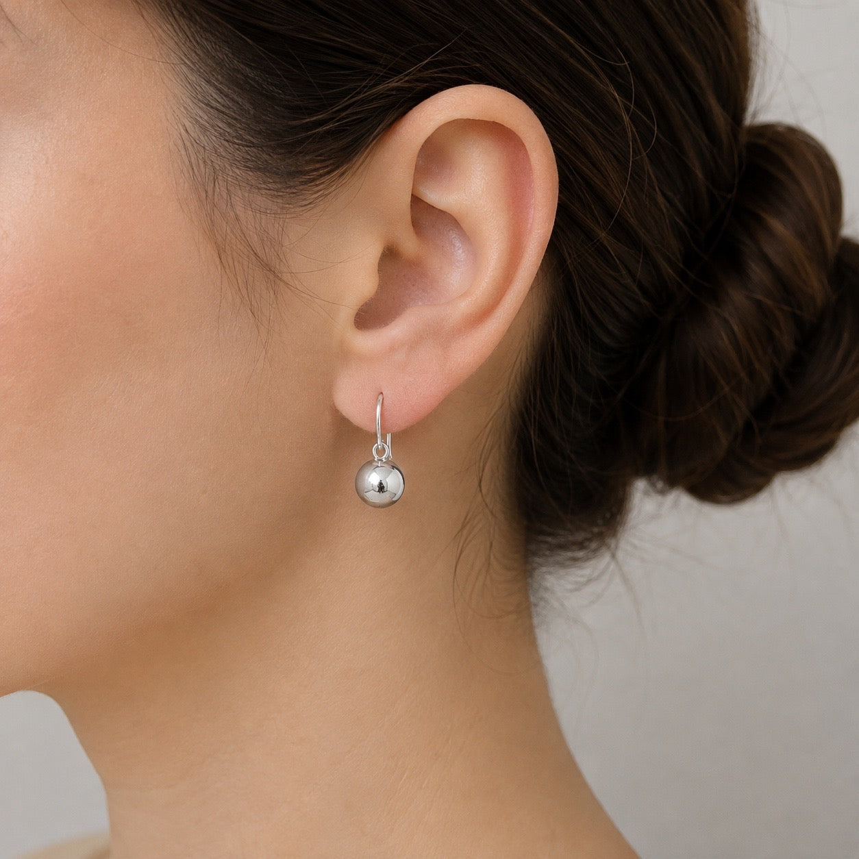 Aretes Colgantes Perla de Plata