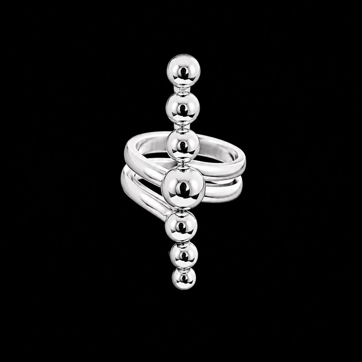 Anillo Siete Perlas de Plata