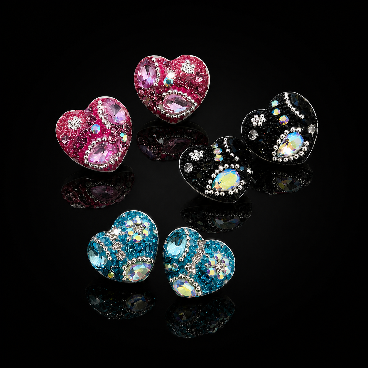 Aretes Corazón con Cristales