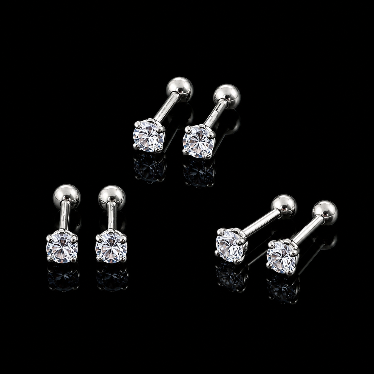 Aretes Dormilona Mini con Circonia