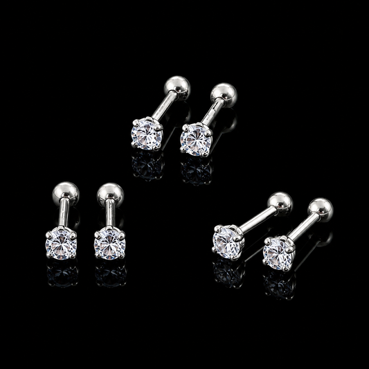 Aretes Dormilona Mini con Circonia