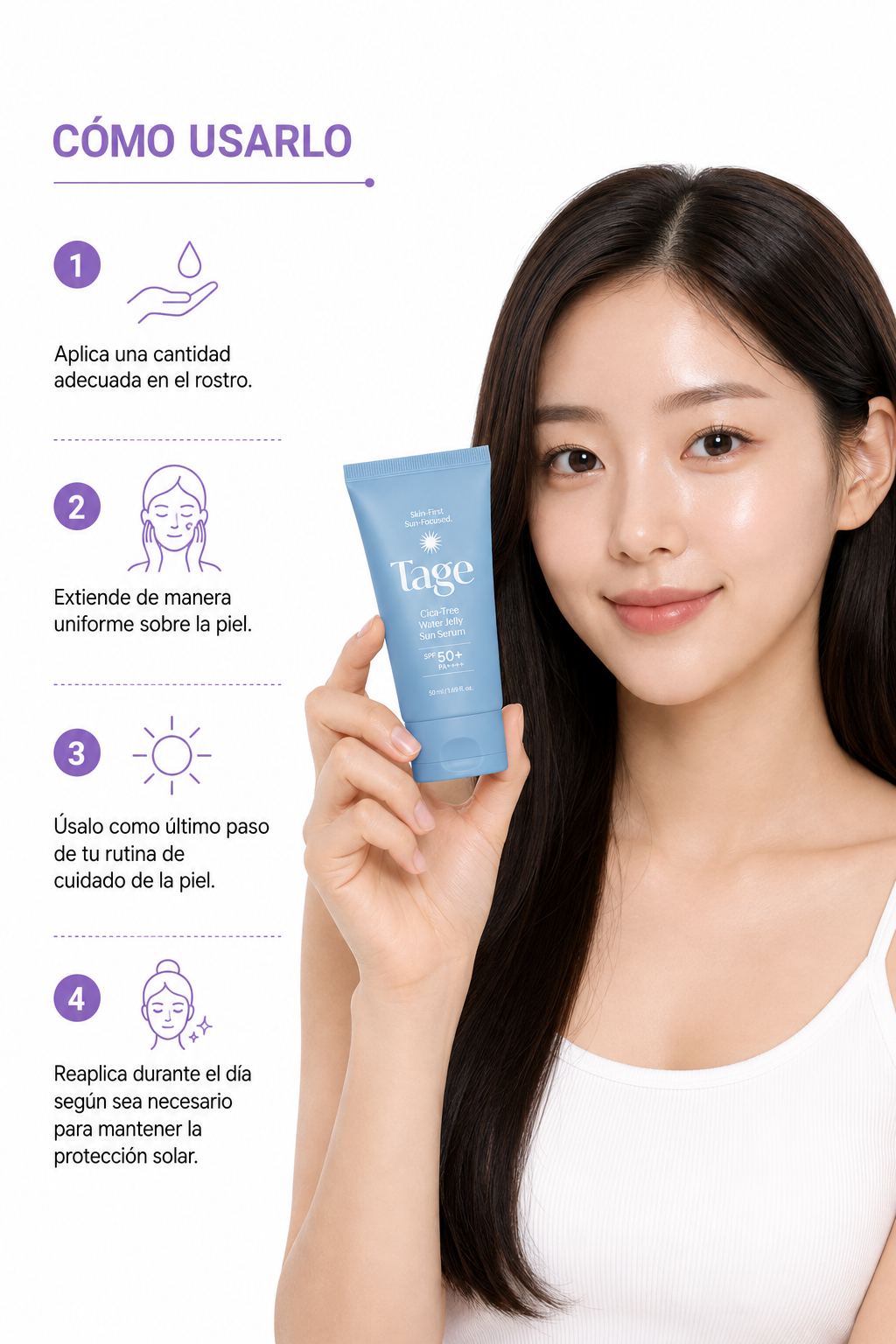 Tage Cica-Tree Water Jelly Sun Serum SPF50+ PA++++