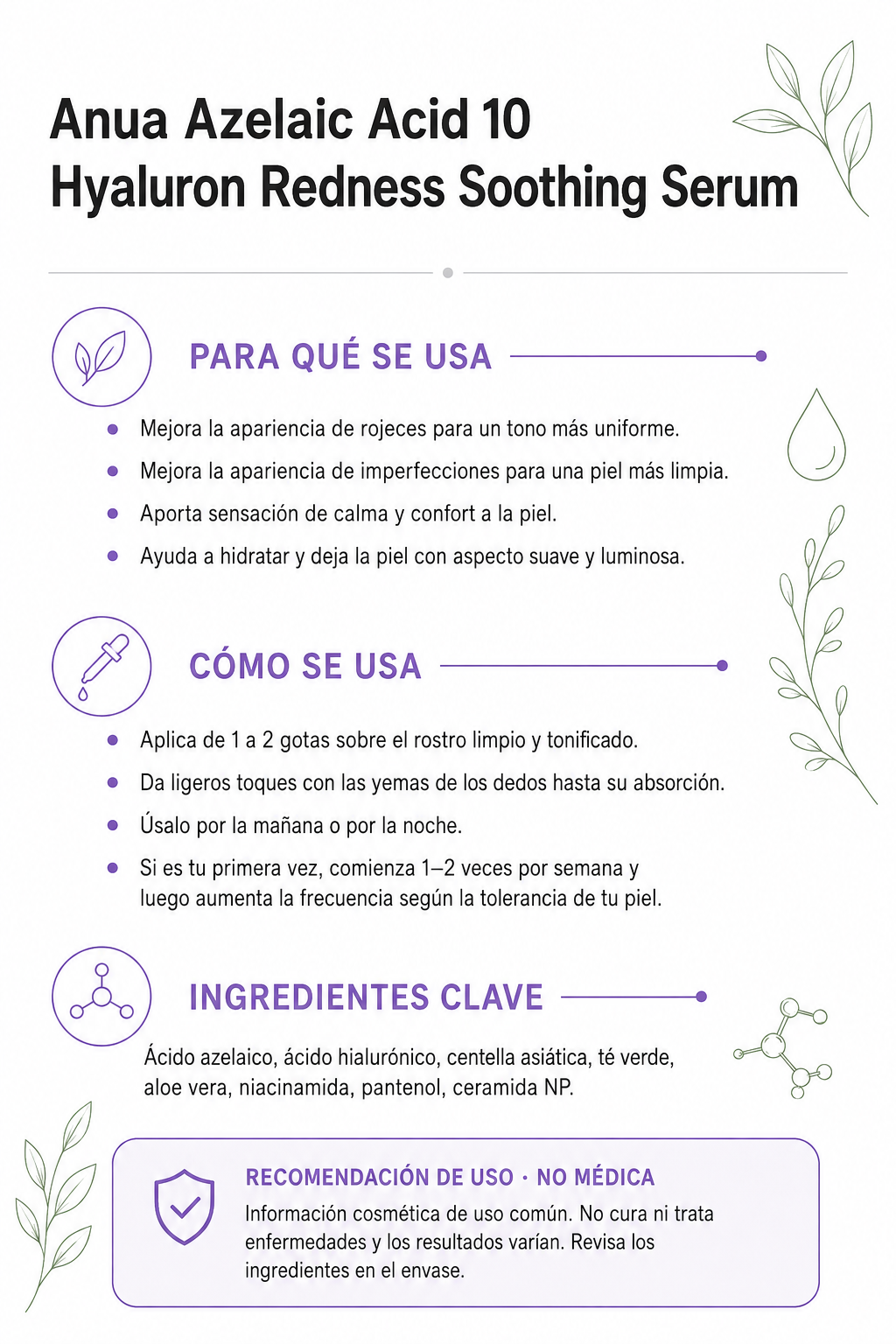 Anua Azelaic Acid 10 Hyaluron Redness Soothing Serum