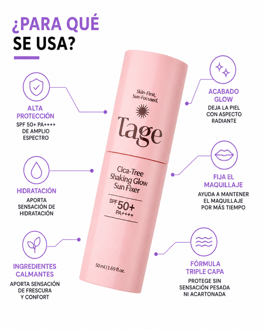 Tage Cica-tree Shaking Glow Sun Fixer Spf 50 50ml Makeup Fix