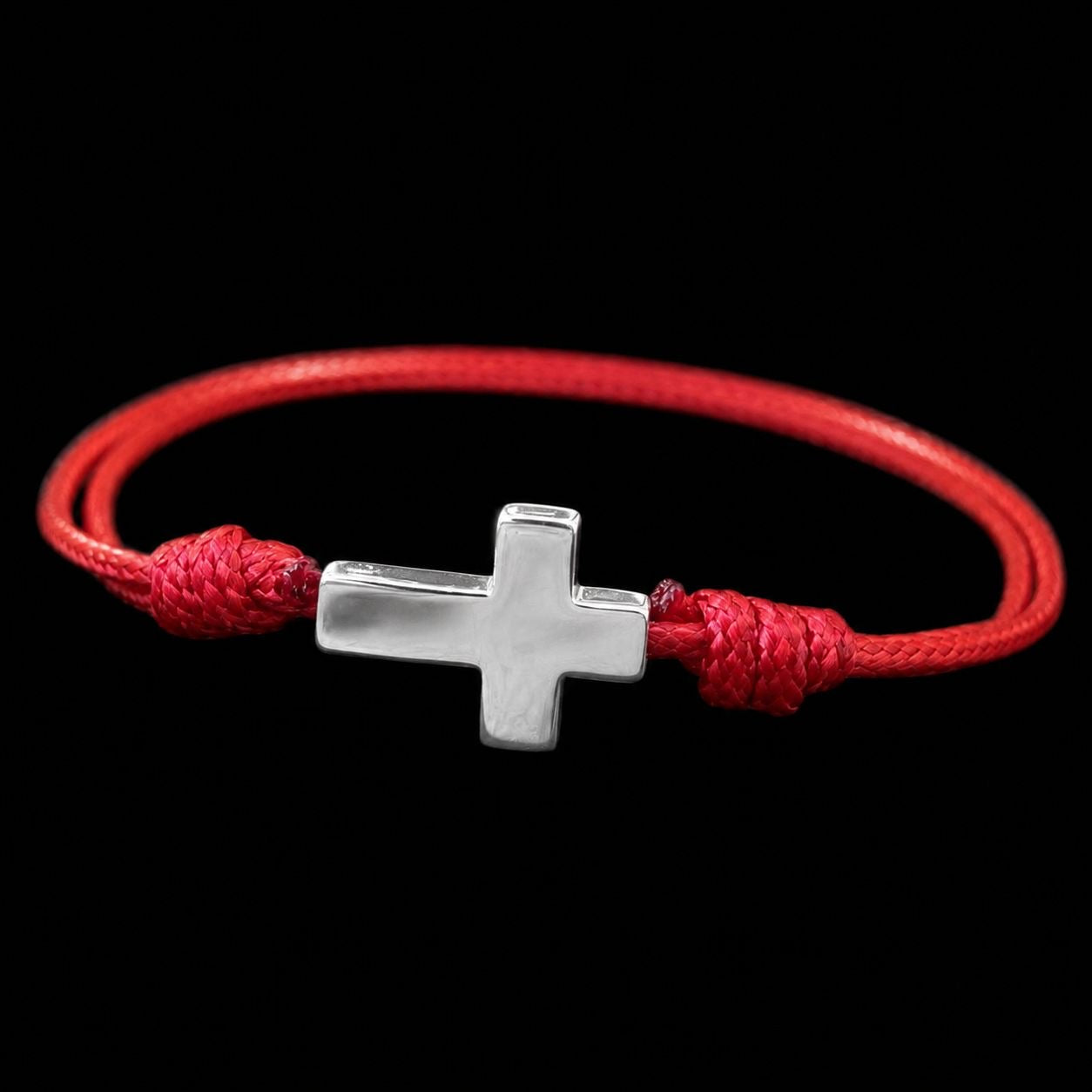 Pulsera Cruz en Piel Mediana