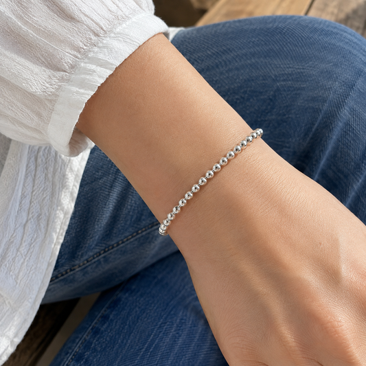 Pulsera de Perlas de Plata con Broche