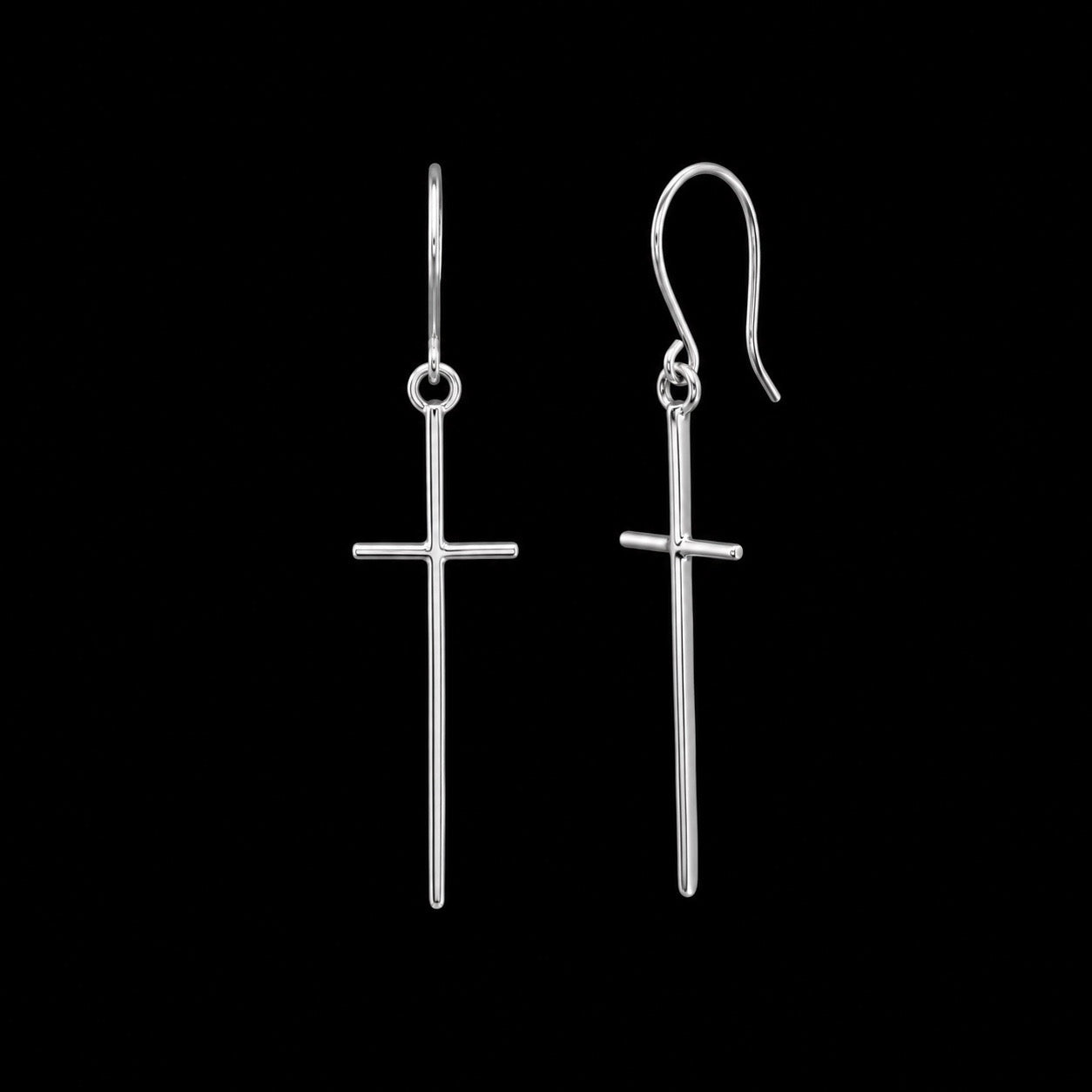 Aretes Colgantes Cruz Lisa