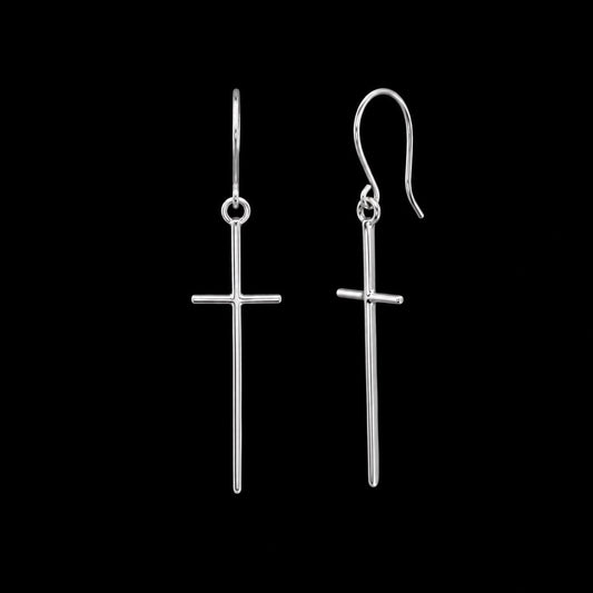 Aretes Colgantes Cruz Lisa