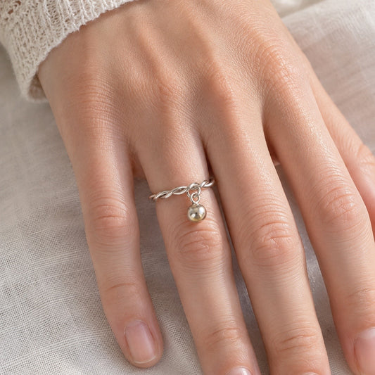 Anillo Perla Colgante