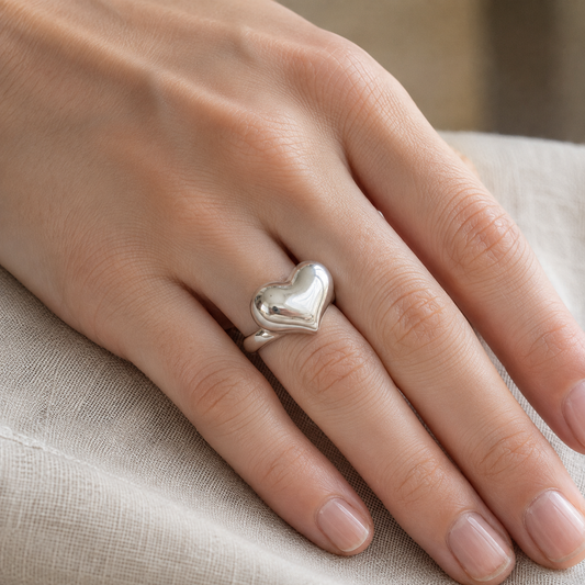 Anillo Corazón Abultado Mediano