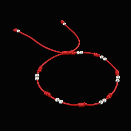 Pulsera 7 Nudos con Dos Perlas