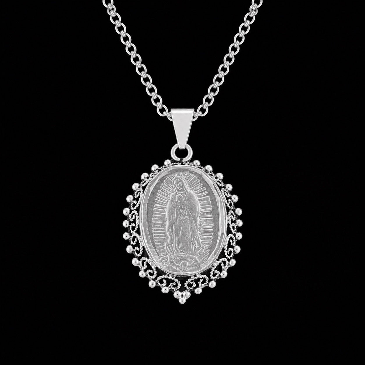 Dije Virgen de Guadalupe Rococó Grande