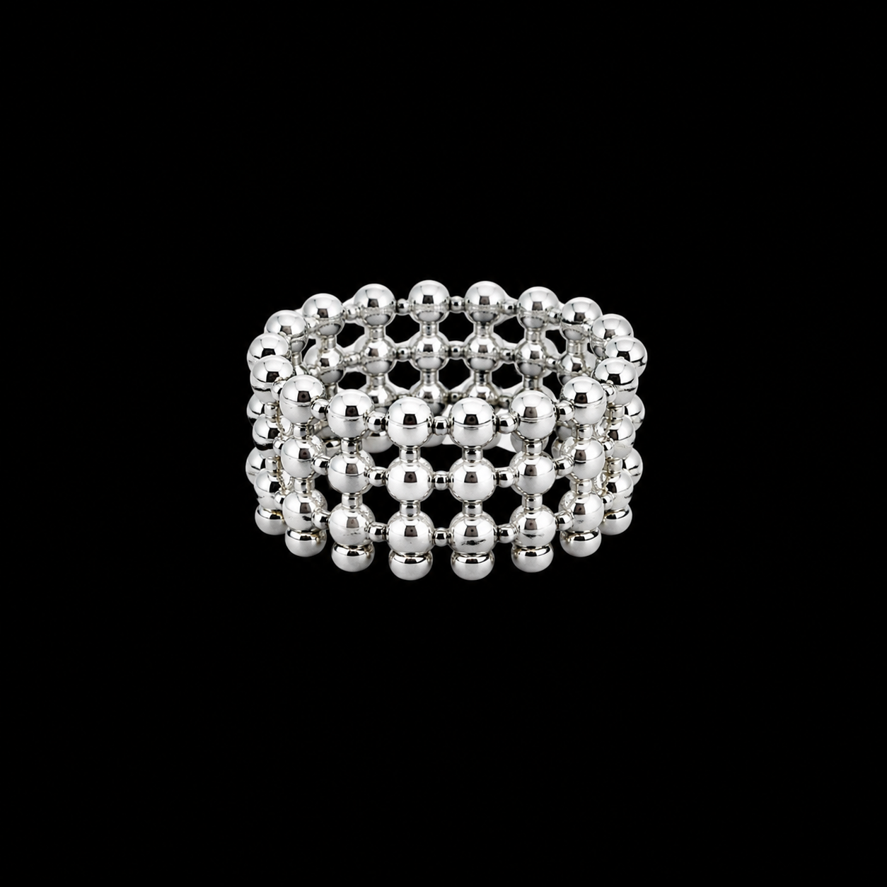 Anillo Perlas Tejidas