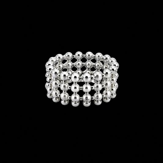 Anillo Perlas Tejidas