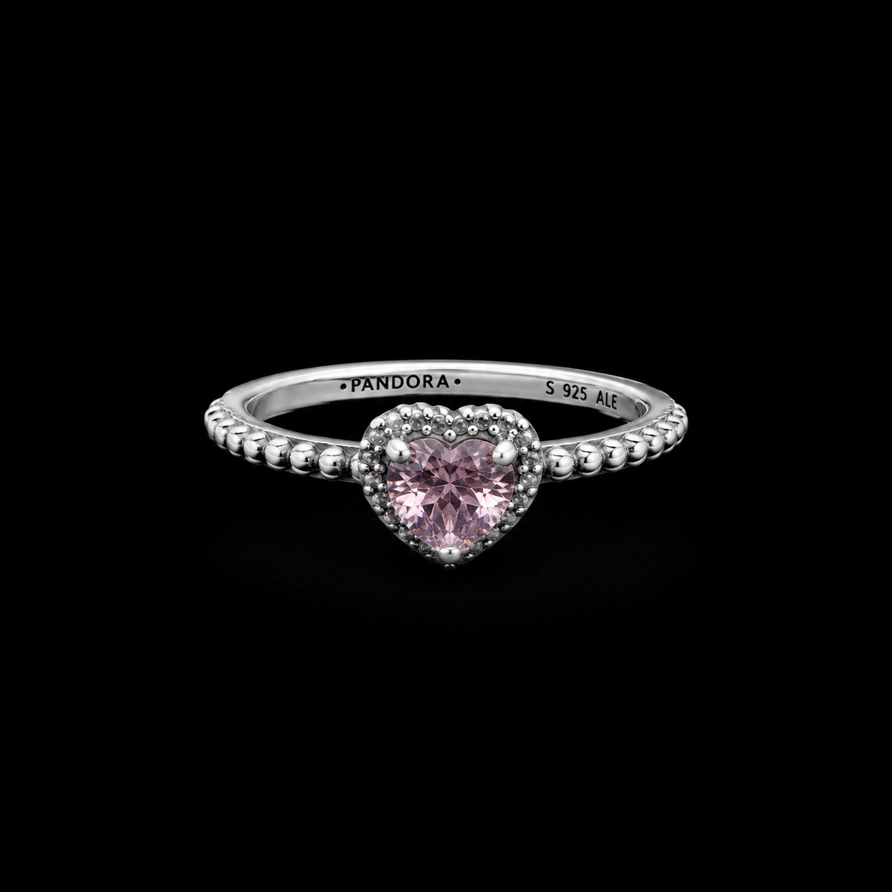 Anillo Corazón Rosa con Circonias