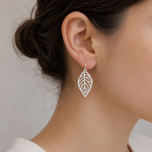 Aretes Colgantes Hoja Calada Grande