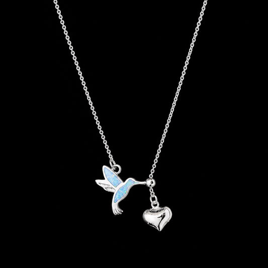 Gargantilla Corazón con Colibrí Ajustable