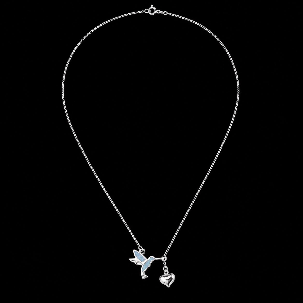 Gargantilla Corazón con Colibrí Ajustable