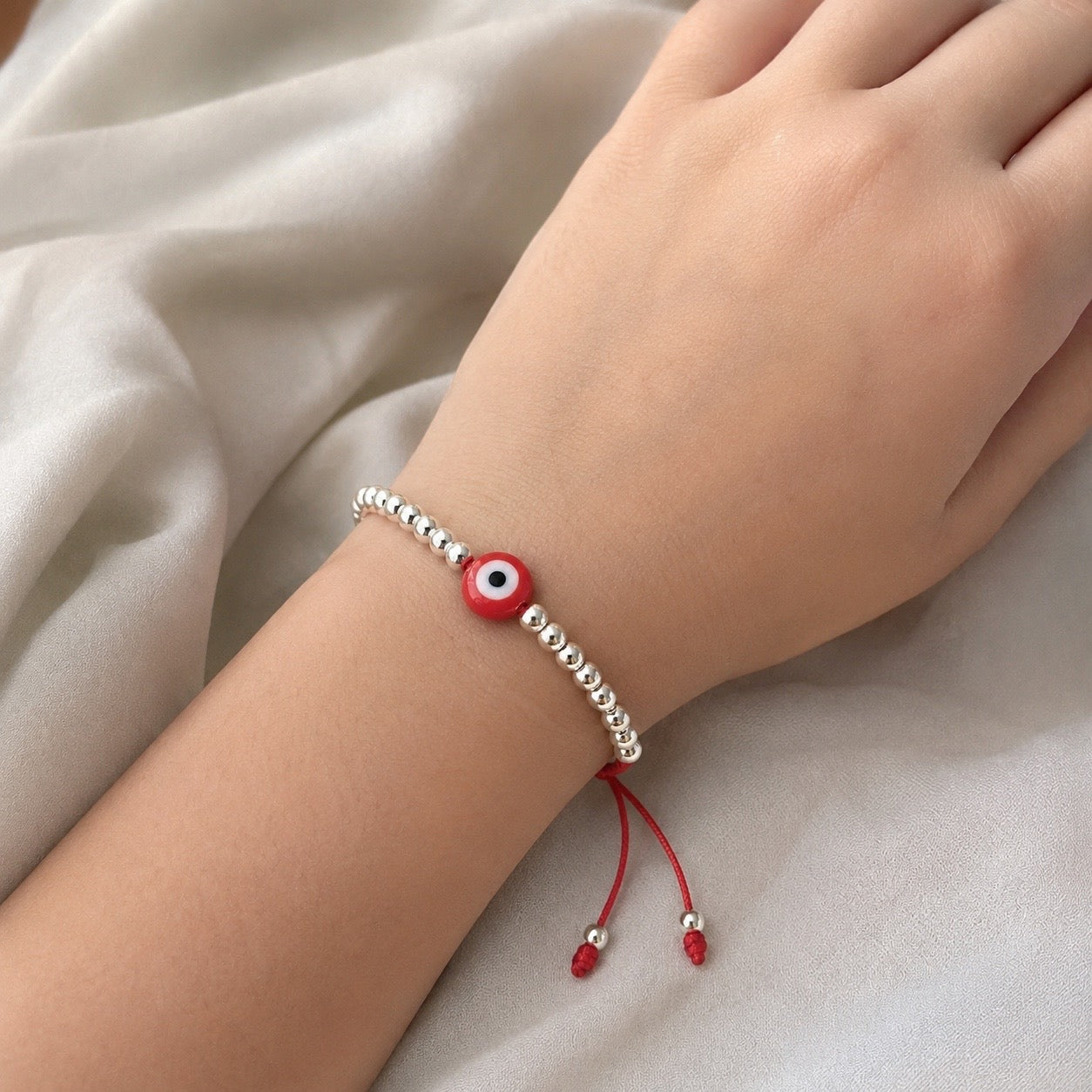 Pulsera Ojo Turco de Bebé con Perlas